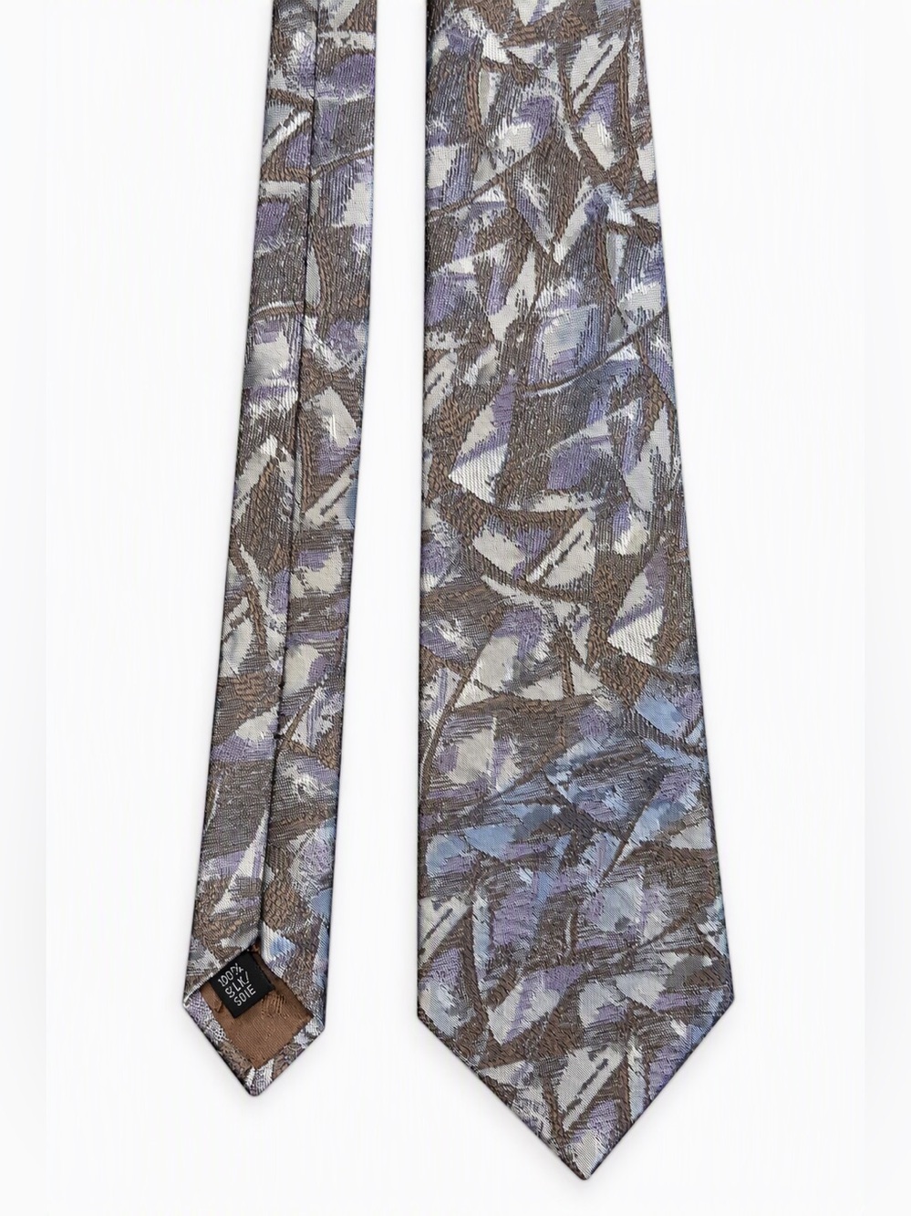 Vintage Lanvin Paris 100% Silk Tie Abstract Floral Geometric Made in Canada
